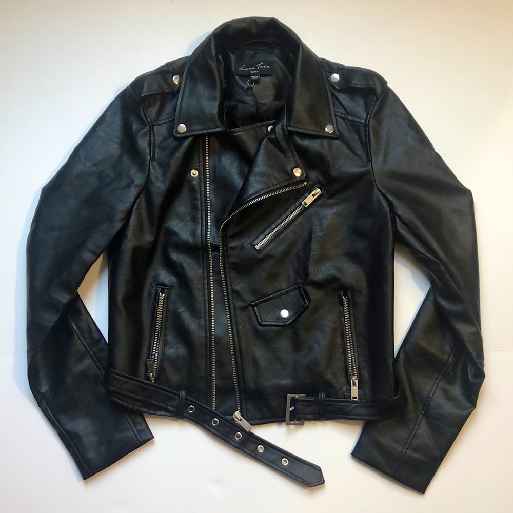 Love Tree Black Faux Leather Jacket